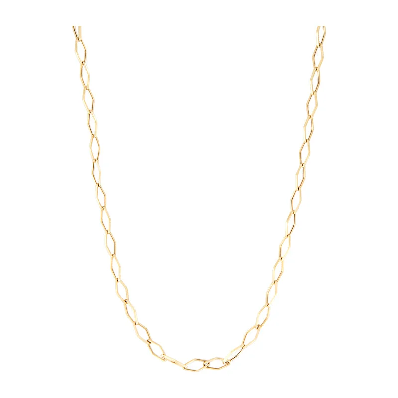 Women’s crystal necklaces-Fancy Link Chain in Yellow Gold