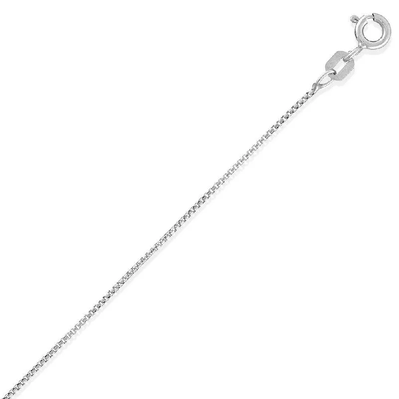 Women’s casual chain necklaces-Sterling Silver 0.85mm Mini Round Box Chain - Rhodium Plated