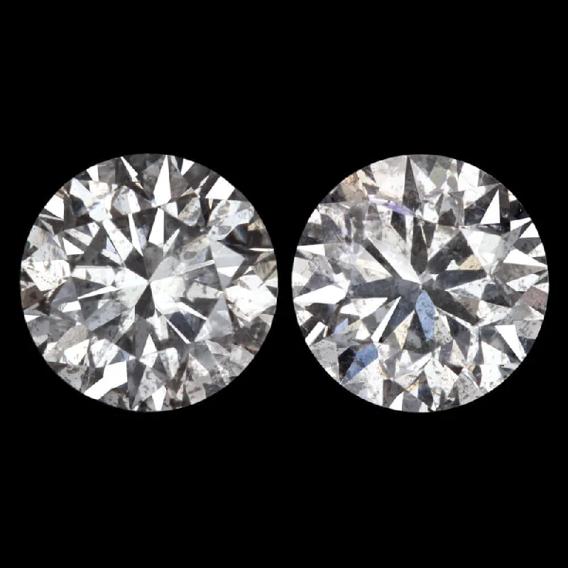 Women’s hand-crafted earrings-2.04ct VERY GOOD ROUND CUT DIAMOND STUD EARRING MATCHING PAIR NATURAL 2 CARAT