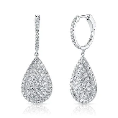 Women’s petite earrings-2.18CT DIAMOND PEAR EARRING