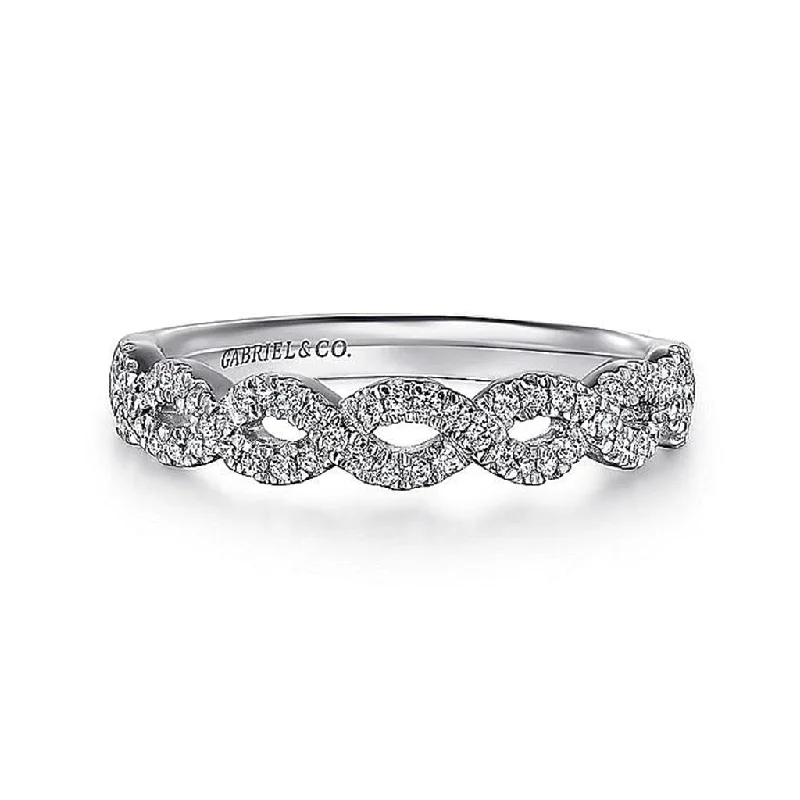 Gabriel & Co. 14k White Gold Twisted Diamond Band  - .22cttw