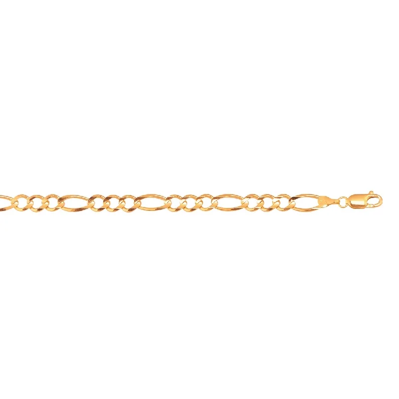 10K 30" Yellow Gold Diamond Cut Royal Figaro Link with Lobster Clasp 140RFIG-30