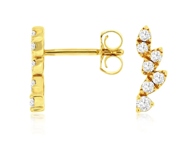 14K Yellow Gold .25 CTW Diamond Ear Climbers