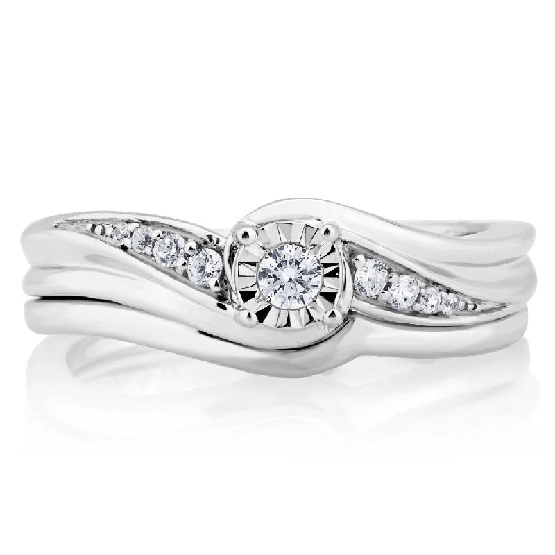 10k White Gold "Bella" Diamond Bridal Set BS1870-W1Q37-O