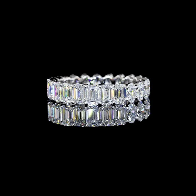 14K White Gold Lab Grown Mixed Diamonds Eternity Band 3.79CTW EB992