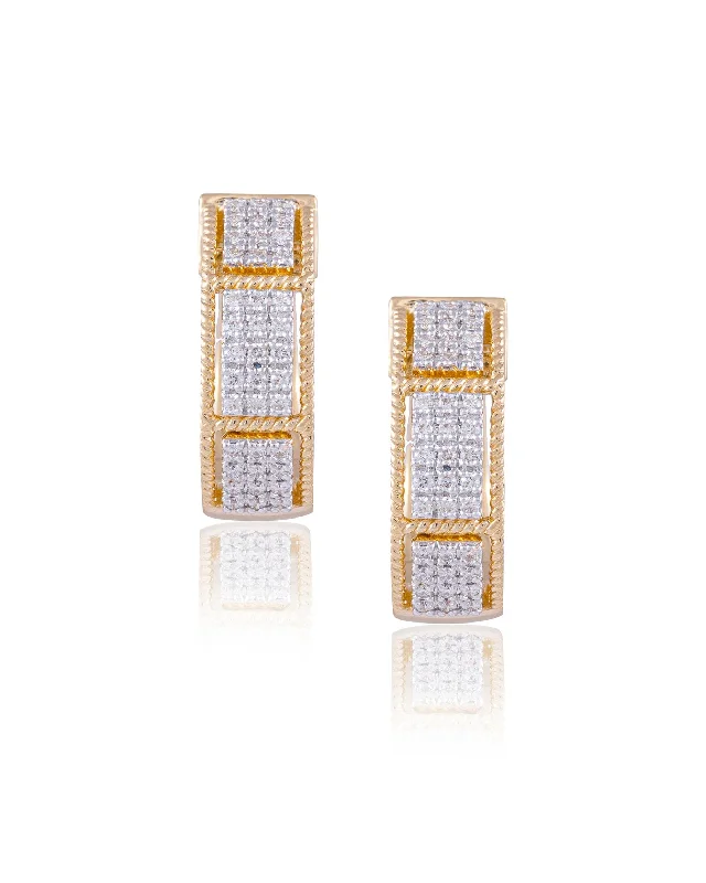 Women’s long dangly earrings-Diamond Long Earring