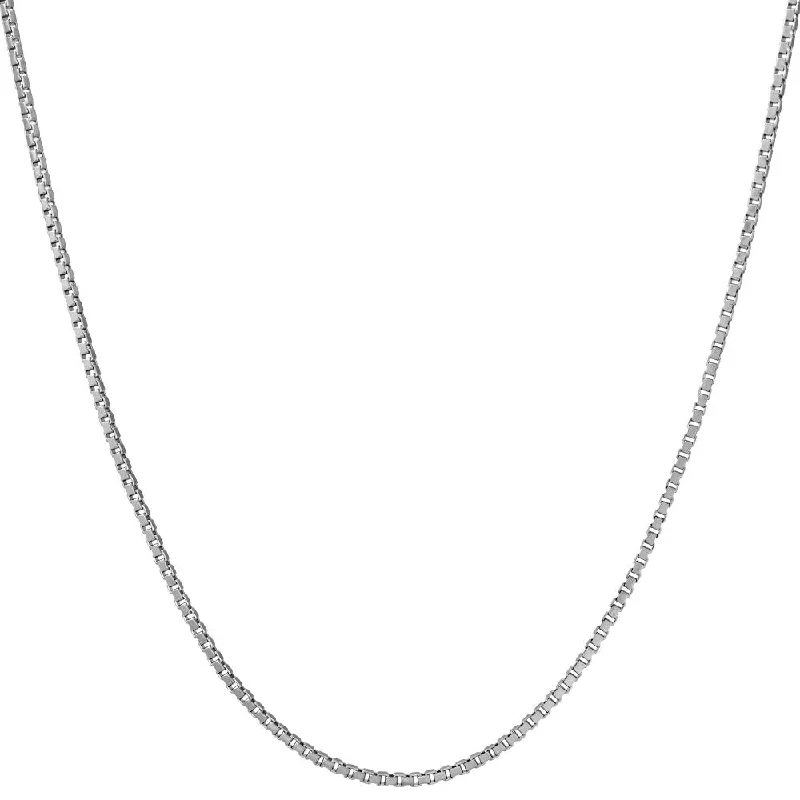 Women’s adjustable necklaces-1.4mm Box Chain (Rhodium)