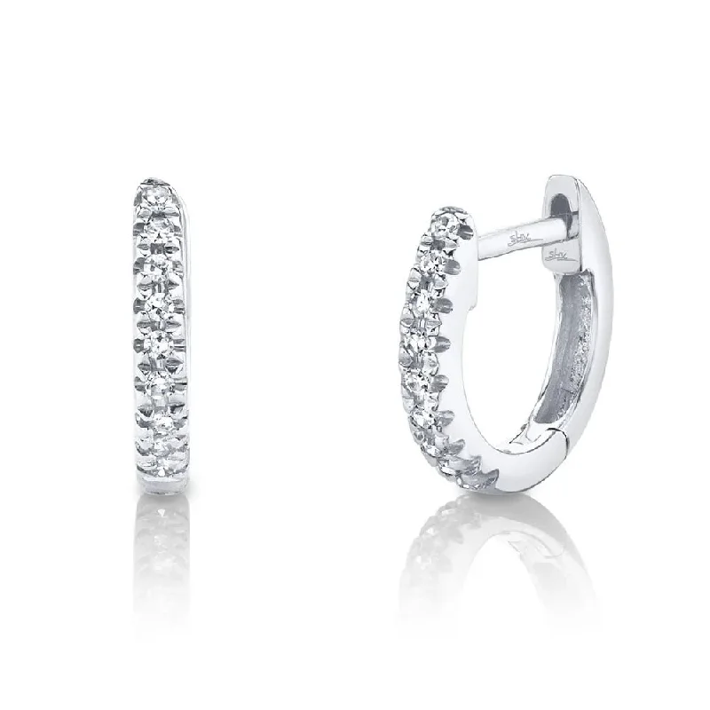 Women’s long dangly earrings-0.07CT DIAMOND HUGGIE EARRING