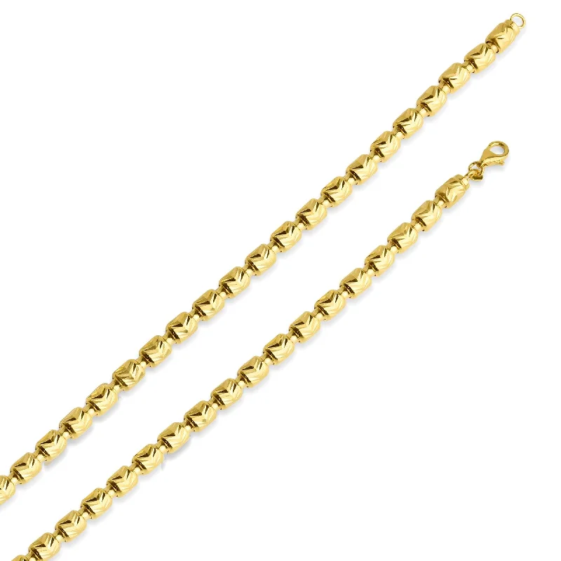 Women’s layered chain necklaces-Gold Plated 925 Sterling Silver Barrel Arrow Chain 6mm - CH540 GP