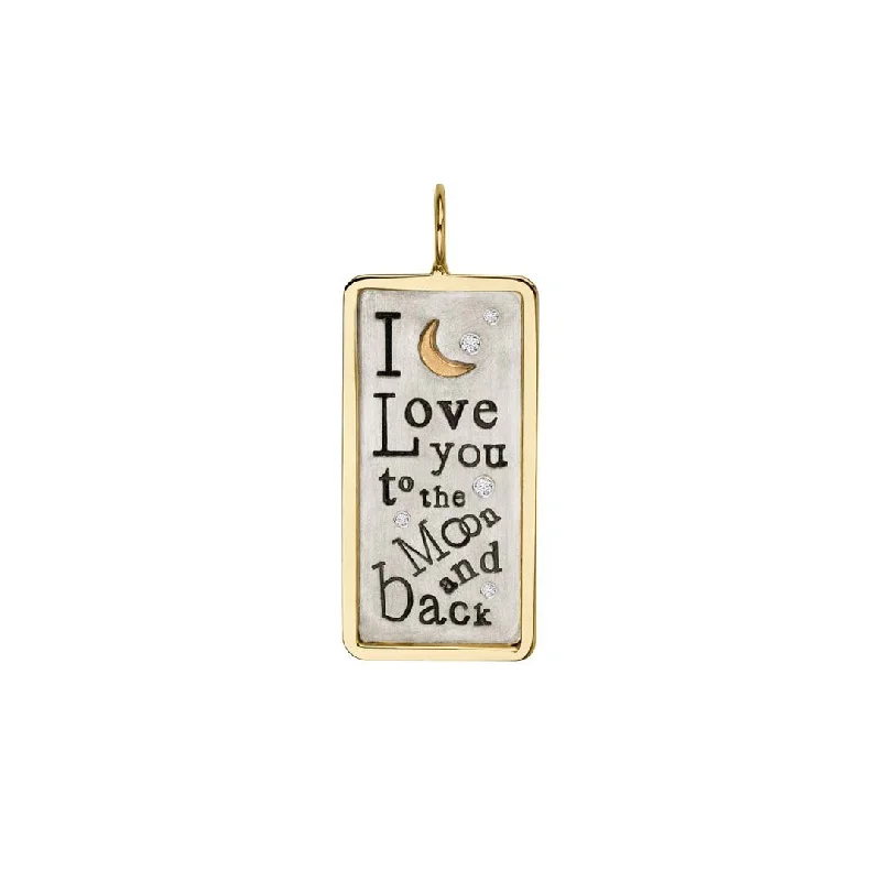 Women’s anniversary necklaces-Silver & Gold Diamond Pendant | 10274875