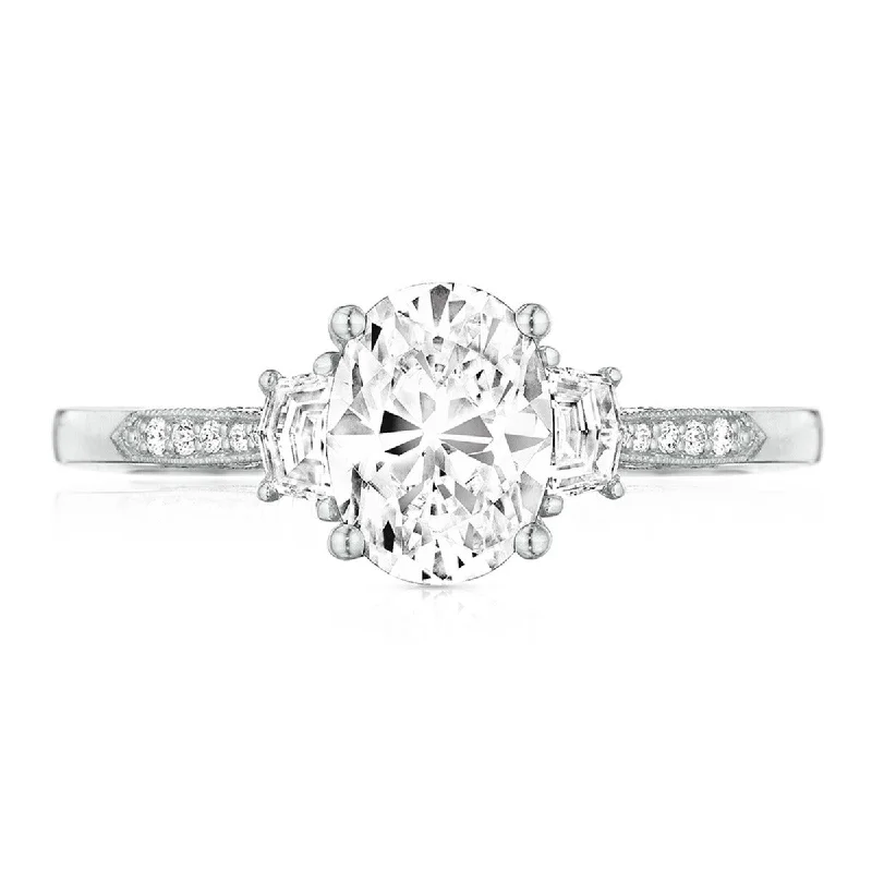 Simply Tacori Platinum Diamond Semi Mount 2659OV8X6