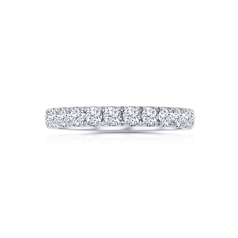 14K White Gold Round 0.75ctw Diamond Band