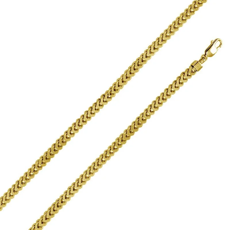 Women’s tribal necklaces-Gold Plated 925 Sterling Silver Franco Chain 7.2MM - CHHW109 GP