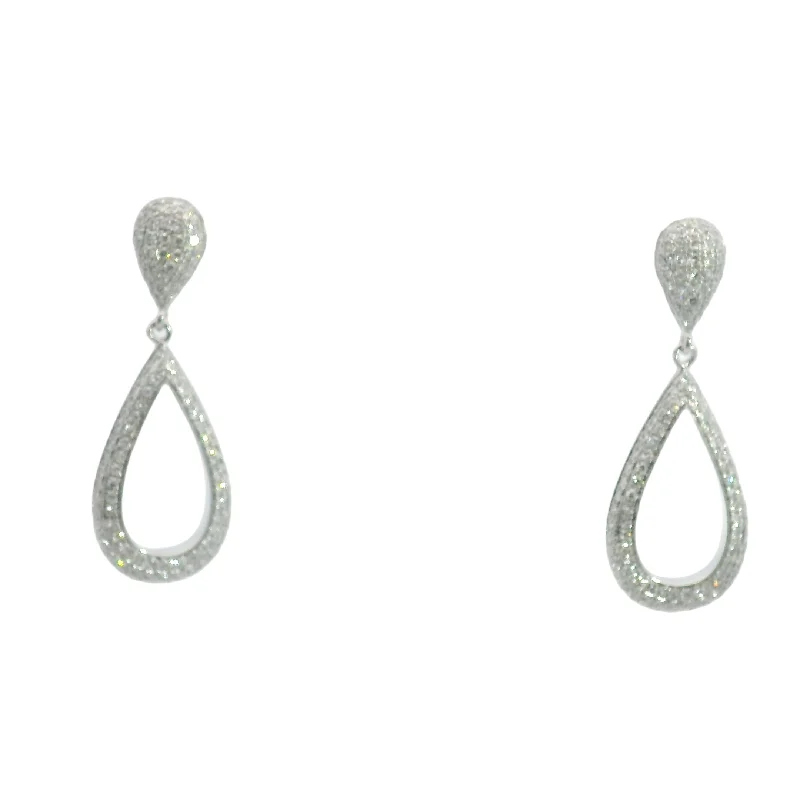 Women’s round stud earrings-0.69CT DIAMOND PAVE EARRING