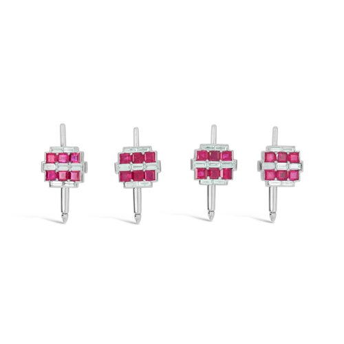 Ruby & Diamond Shirt Studs