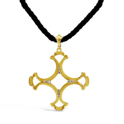 Gold & Diamond Estate Cross by Elizabeth Rand