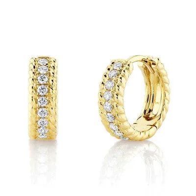 Women’s sparkle earrings-0.18CT DIAMOND HUGGIE EARRING