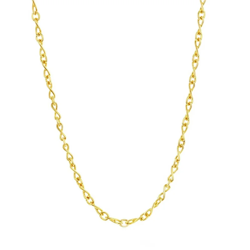 Women’s intricate necklaces-Links Of Italy Women's Chain - Gold Sterling Silver Infinity, 22 Inch | Q-5748-22