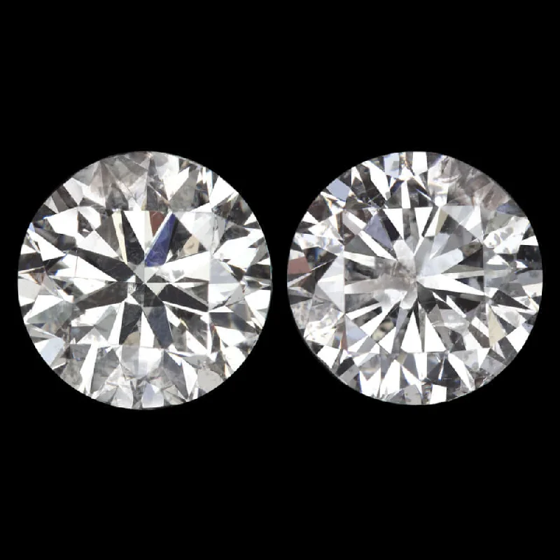 Women’s art deco earrings-2.10ct VERY GOOD ROUND CUT DIAMOND STUD EARRING MATCHING PAIR NATURAL 2 CARAT