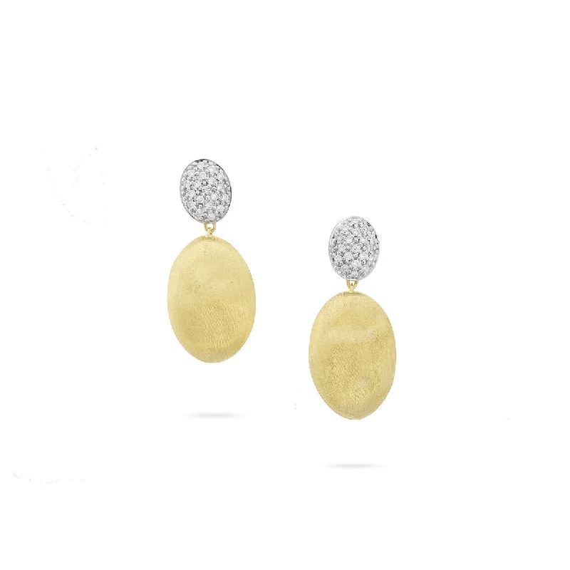 Women’s bridal earrings-18K Yellow Gold and Diamond Medium Drop Earring