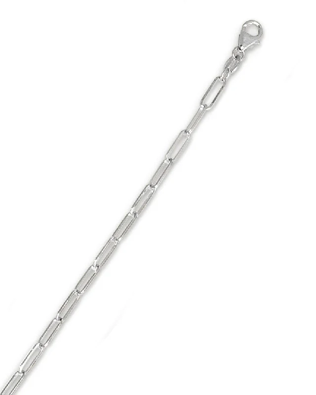 Women’s layered necklaces-14kt White Gold 18" 2.5mm Polished Paperclip Paper Clip Chain with Lobster Clasp WPCLIP060-18