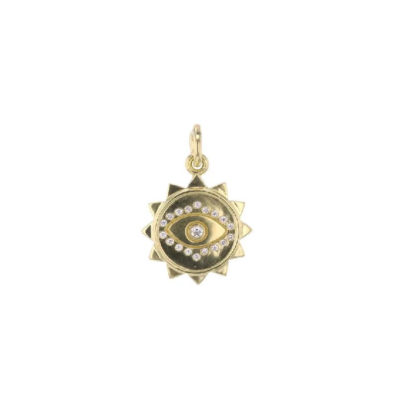 Women’s charm necklaces-0.12 ctw Diamond Protection Eye Medallion Pendant