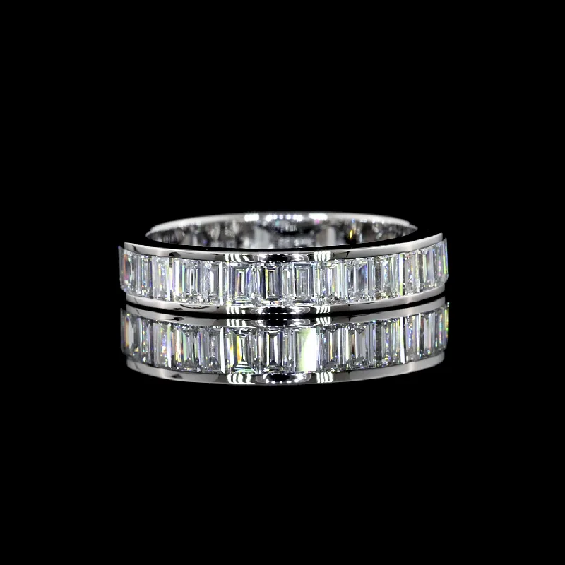 14K White Gold Lab Grown Baguette Diamond Eternity Band 1.82ctw EB596