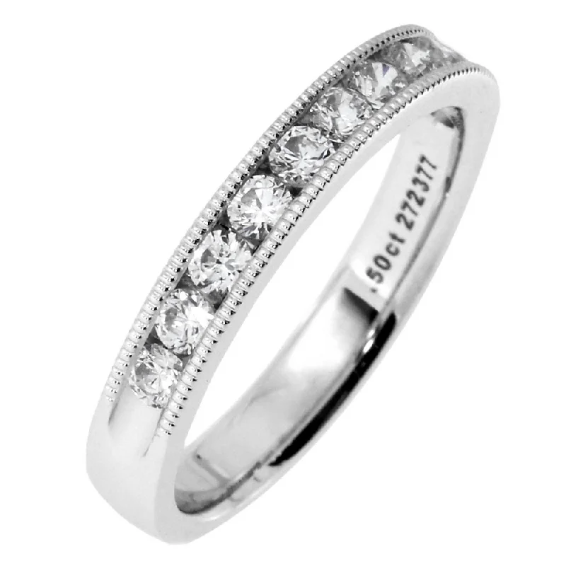 Just Perfect 0.50ct tw Diamond Eternity Channel Set Milgrain Band