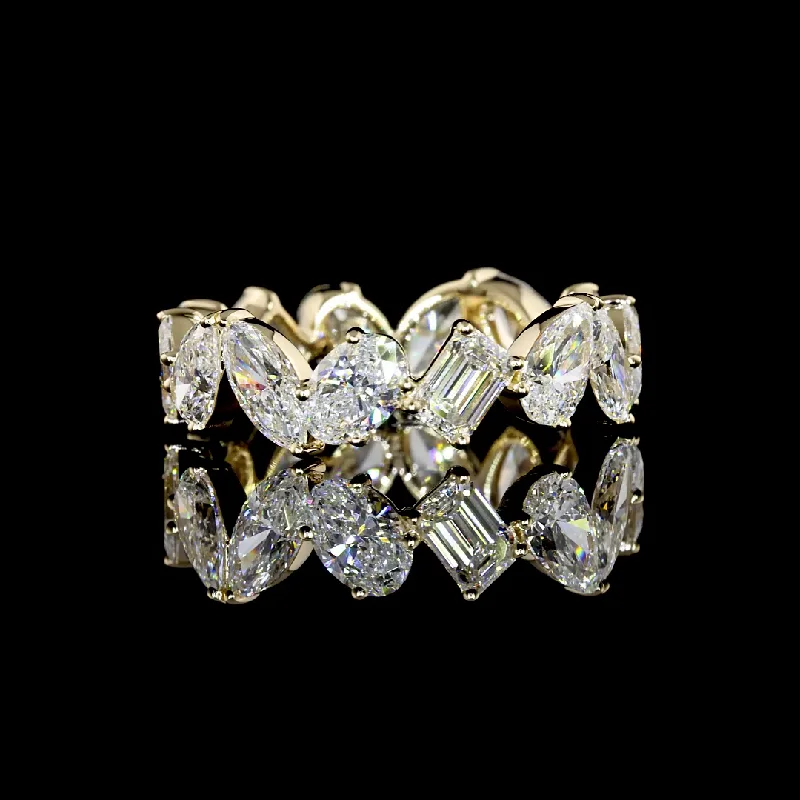 14K Yellow Gold Lab Grown Mixed Diamonds Eternity Band 2.85CTW EB1161