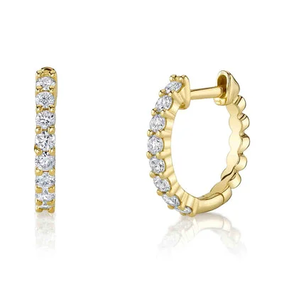 Women’s trendy hoop earrings-0.34CT DIAMOND HUGGIE EARRING