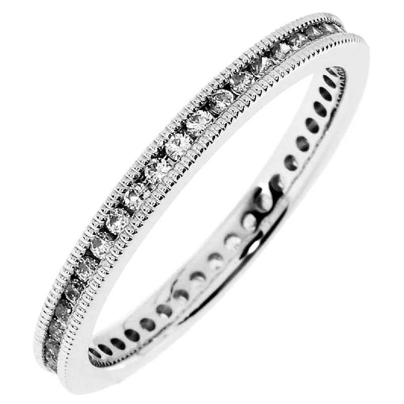 Just Perfect 0.33ct tw Channel Set Milgrain Diamond Eternity Band