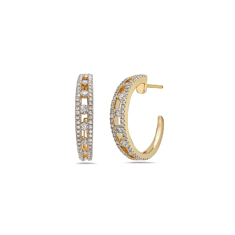 Women’s gold hoop earrings-Diamond Air Hoop Earring