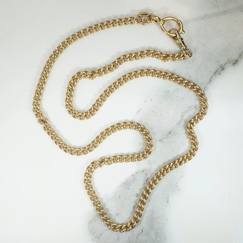 Women’s sapphire necklaces-Classic Luxury 14k Gold Curb Chain Signed Tiffany & Co.