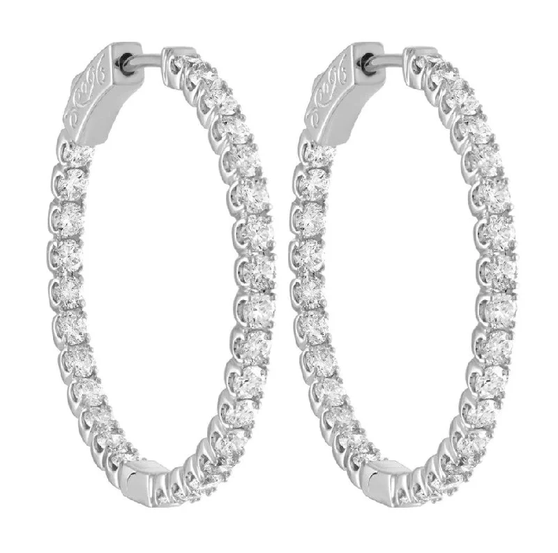 0.90CTW DIAMOND IN/OUT HOOP WITH SAFETY LOCK