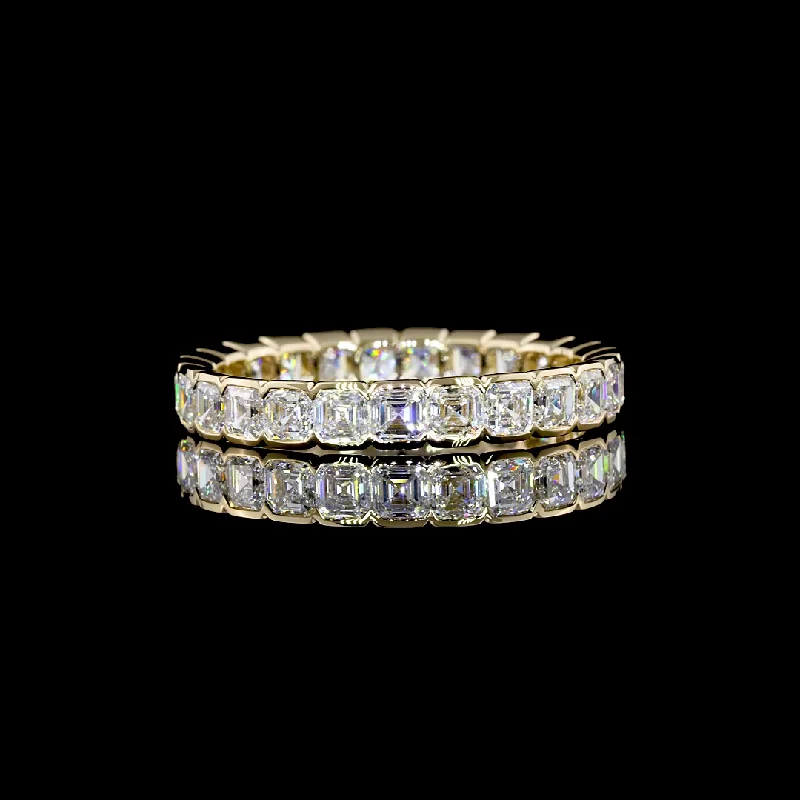 14K Yellow Gold Lab Grown Asscher Diamond Eternity Band 1.99ctw EB1055