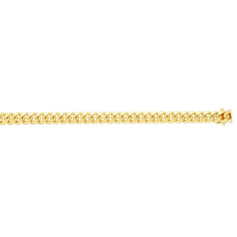 Women’s silver pendant necklaces-14kt Gold 9" Yellow Finish New Miami Cuban Chain with Box Clasp NMC250-09