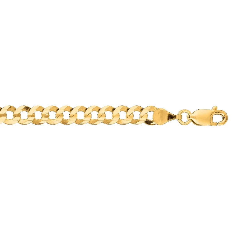 10K 24" Yellow Gold Diamond Cut Comfort Curb Chain with Lobster Clasp 120CC-24