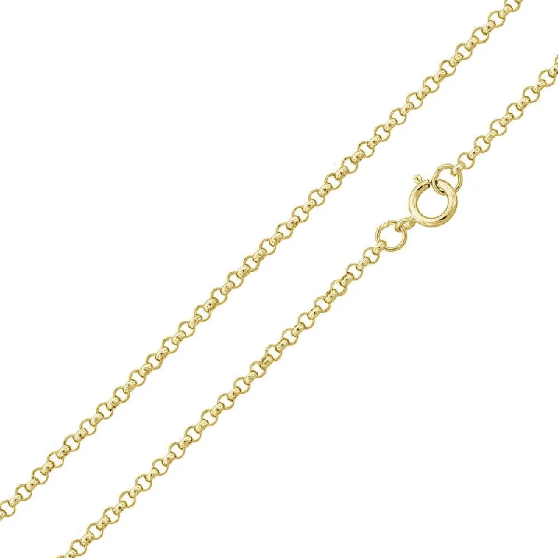 Women’s layered necklaces-Silver Gold Plated Rolo Chain 1.4mm - CH366 GP