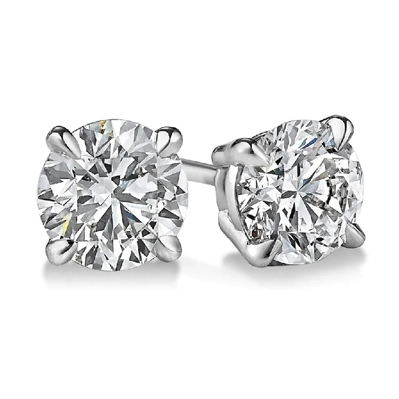 1.46TCW Round Diamond Four Prong Studs