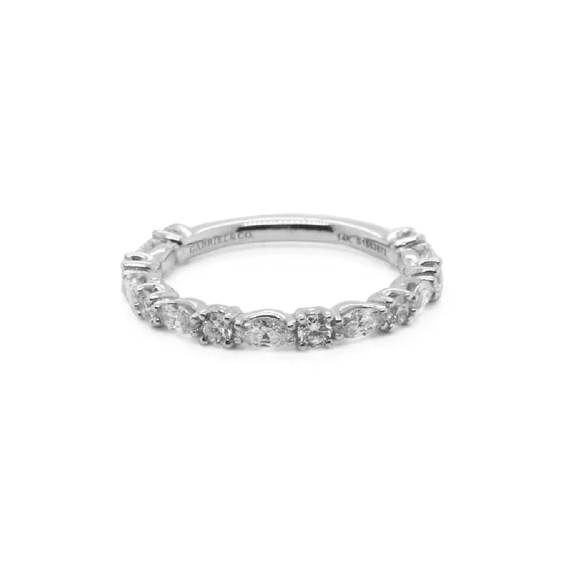 Gabriel & Co 14K White Gold Marquise and Round Diamond Anniversary Band - 0.60 ct