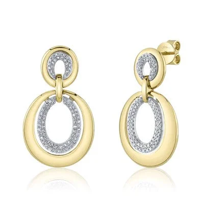 Women’s luxury earrings-0.40CT DIAMOND OVAL EARRING