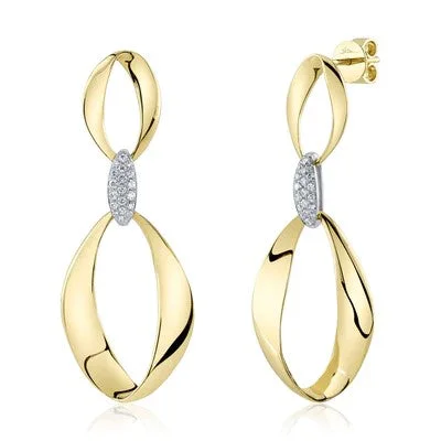 Women’s luxury diamond stud earrings-0.20CT DIAMOND MOBIUS EARRING