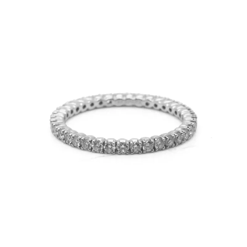 18k White Gold Band w/Diamonds