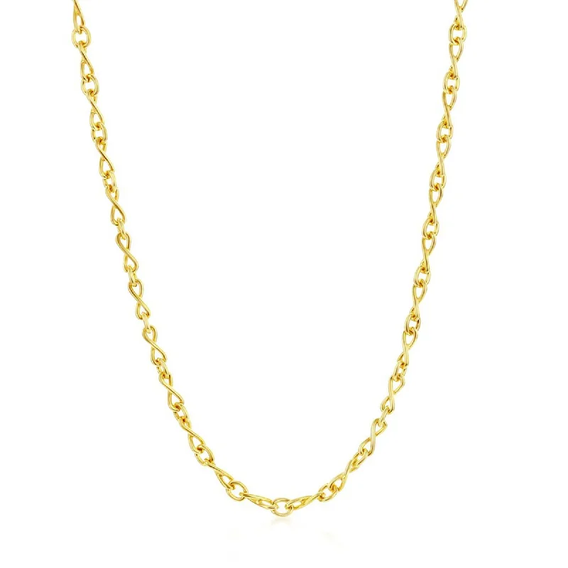 Women’s anniversary necklaces-Links Of Italy Women's Chain - Gold Sterling Silver Infinity, 18 Inch | Q-5748-18