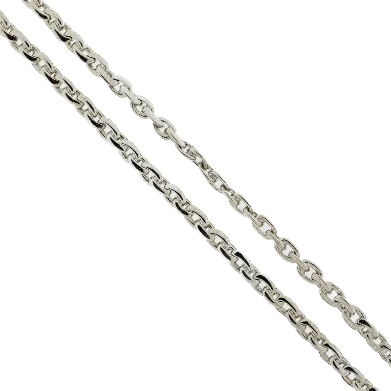 Women’s lock necklaces-5mm Wide Cable 31" Chain in 14K White Gold