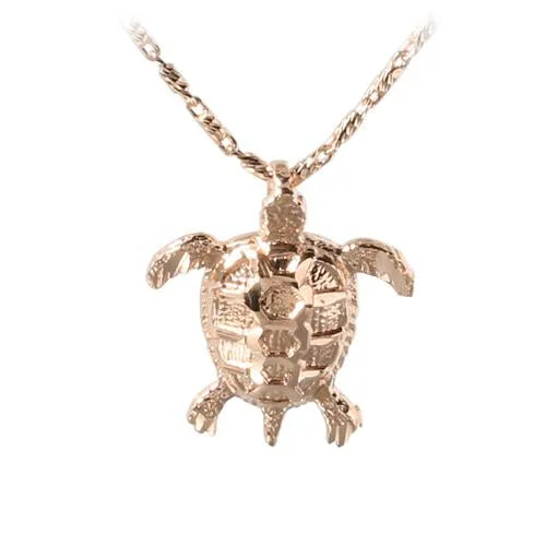 Women’s chic gold necklaces-14K Pink Gold Honu (Hawaiian Turtle) Pendant (Chain Sold Separately)