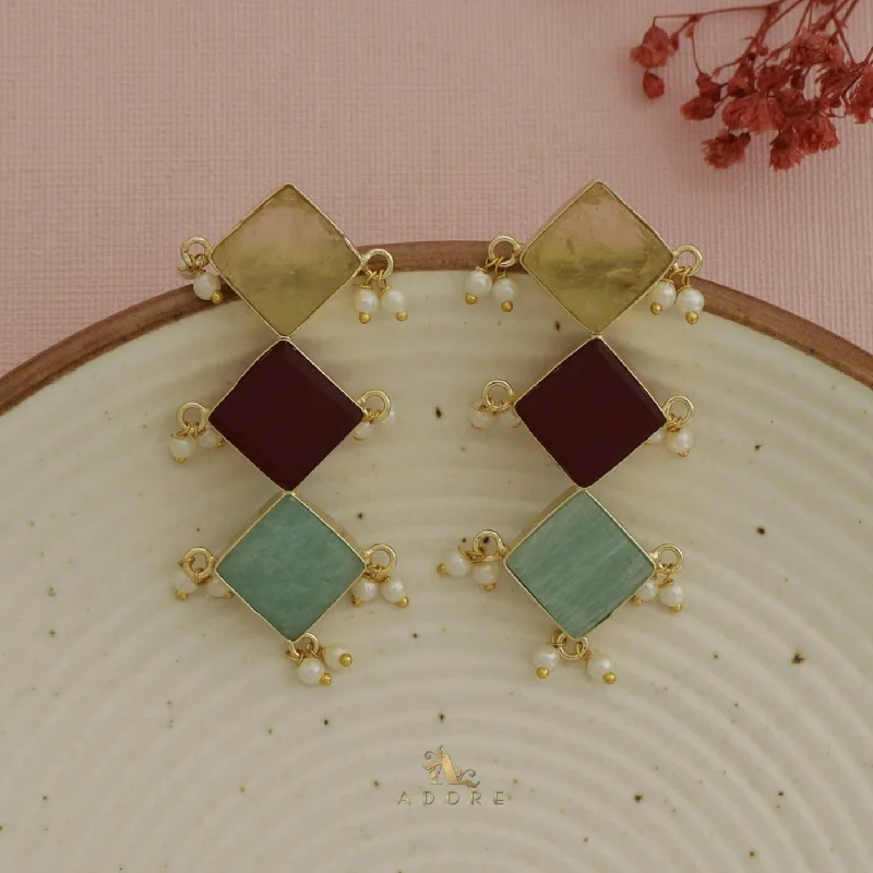 Lemon Quartz + Maroon + Amazonite Green