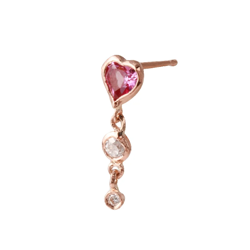 Women’s infinity earrings-Topaz Heart Diamond Dangle Earring