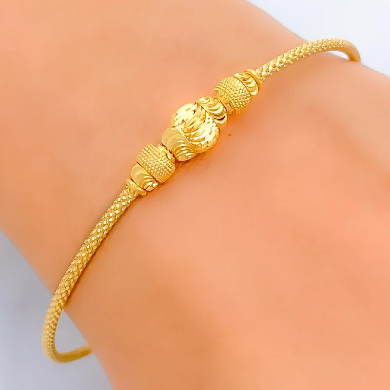 Women’s statement bracelets-Stately Upscale 22k Gold Bangle Bracelet