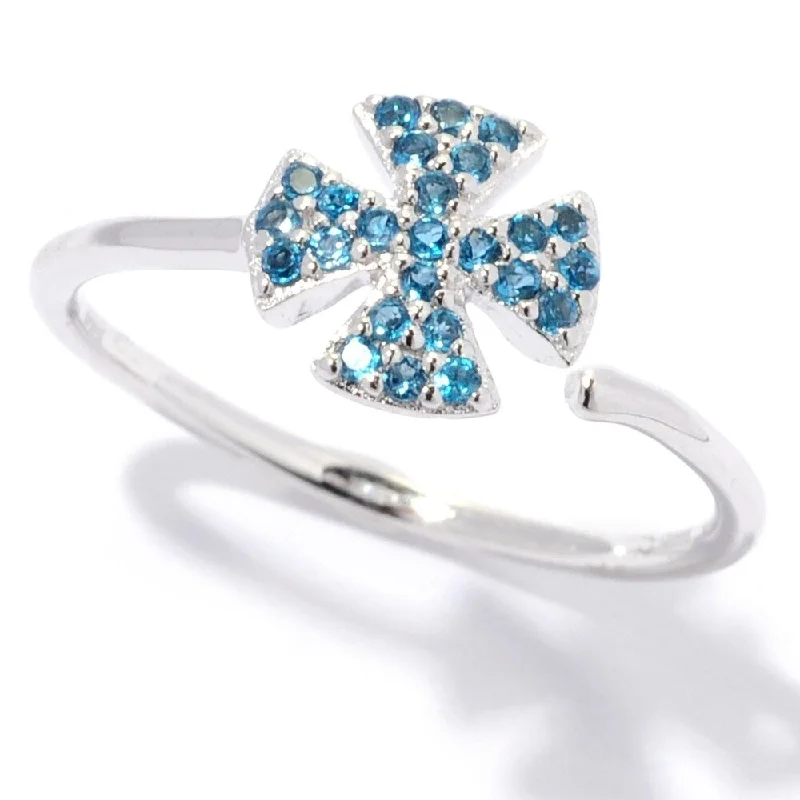 Women’s adjustable rings-925 Sterling Silver London Blue Topaz Ring